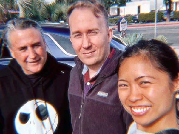 Brandon PT Davis with Gretchen and lighting designer Lonnie Alcaraz in Costa Mesa