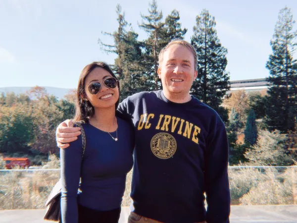 Brandon PT Davis and Gretchen at Apple Park during UC Irvine graduate school years