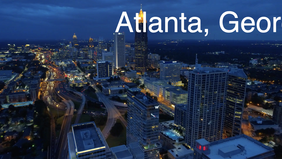 Location study identifying Atlanta, Georgia, for the themed project.