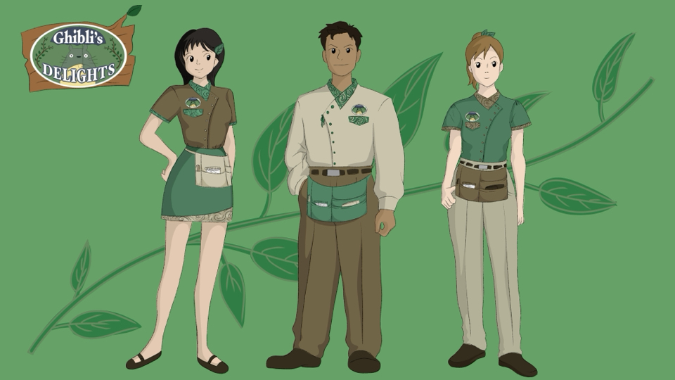 Main room themed uniform design for staff in the immersive concept.