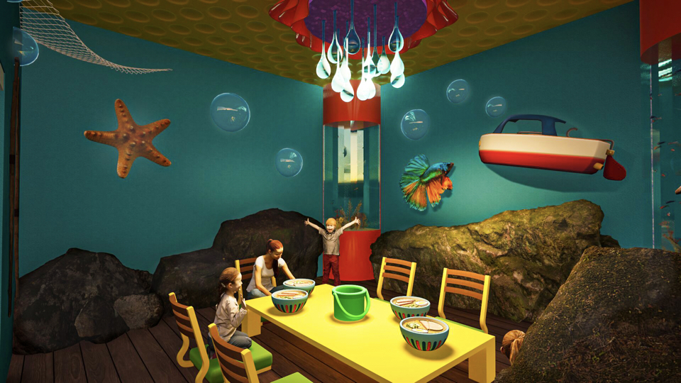 Ponyo rendering from the themed side room concept.