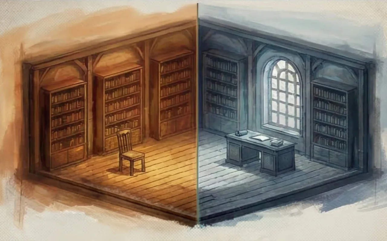 Infographic about using color to establish emotional register and genre in scenic rendering.