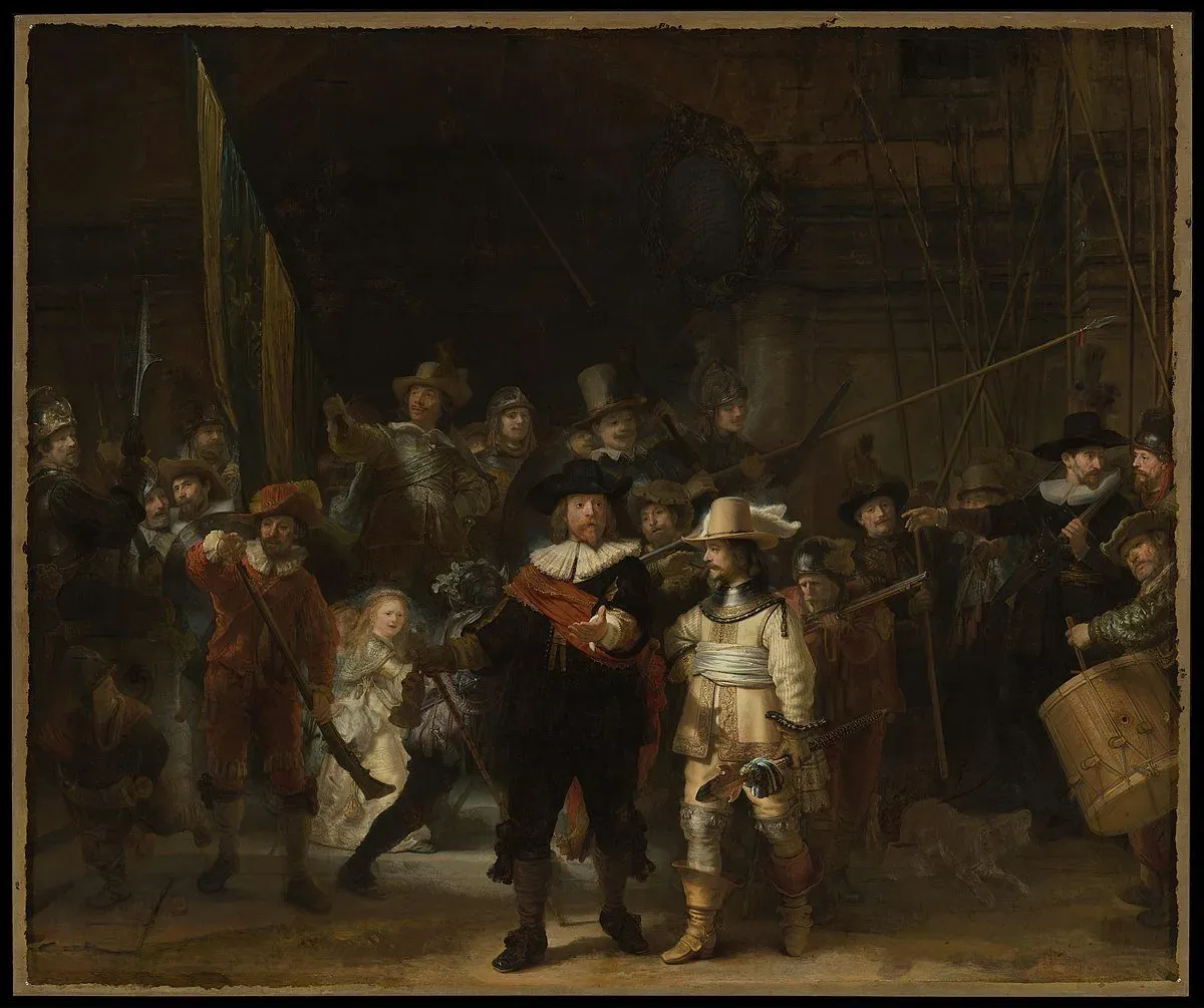 Rembrandt’s The Night Watch, demonstrating layered depth and selective emphasis through light.