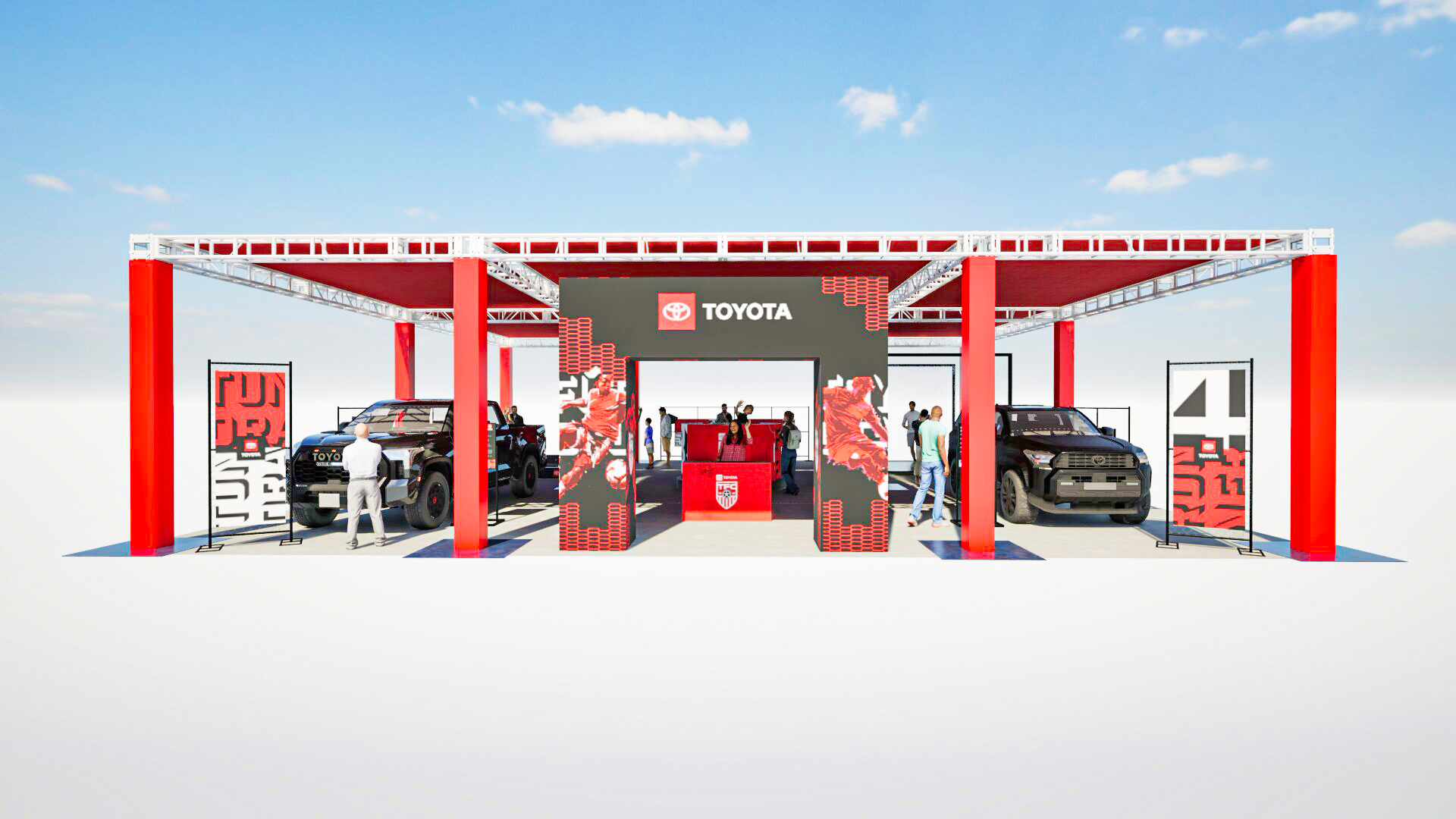 Toyota  Gold Cup Activation scenic design by Brandon PT Davis