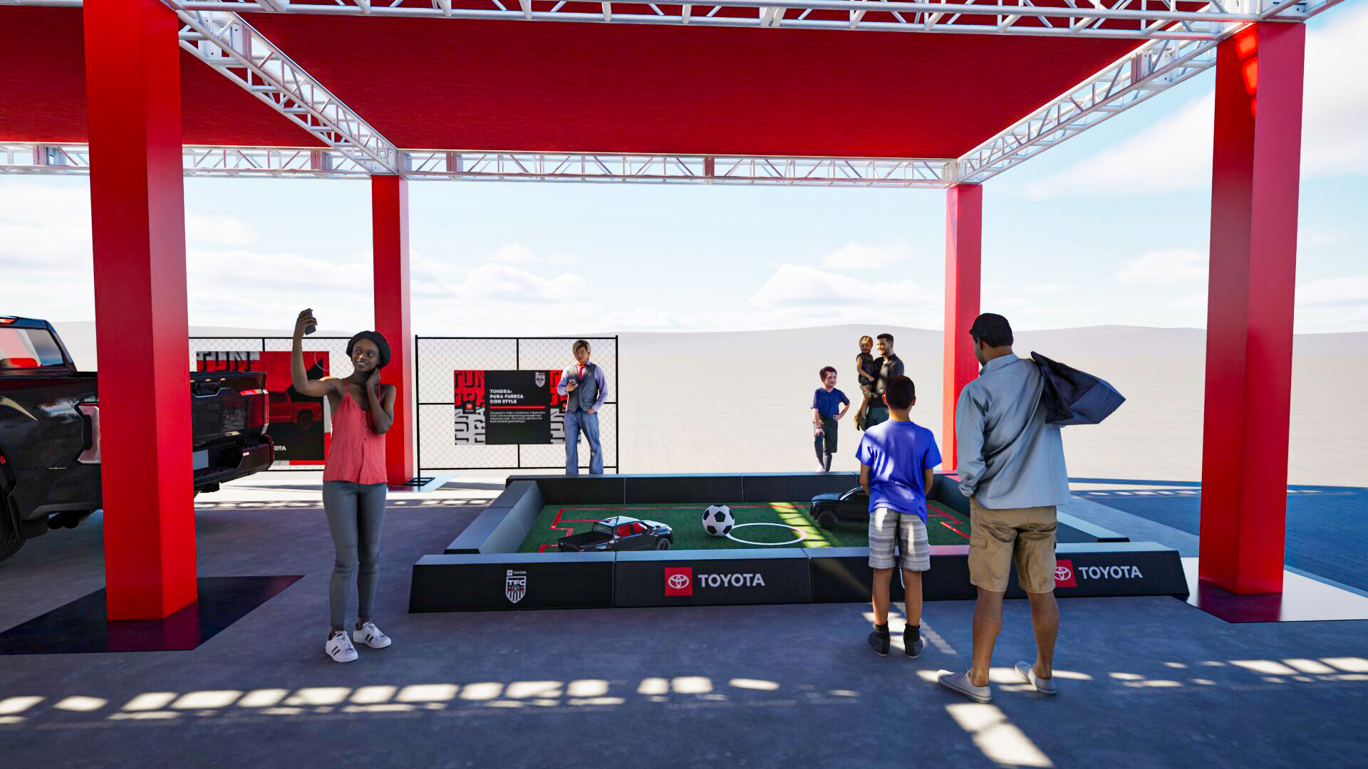 Toyota  Gold Cup Activation scenic design by Brandon PT Davis