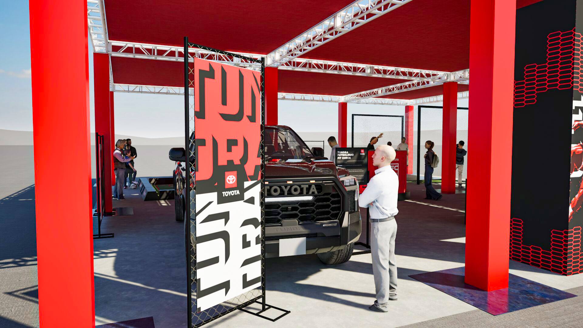 Toyota  Gold Cup Activation scenic design by Brandon PT Davis