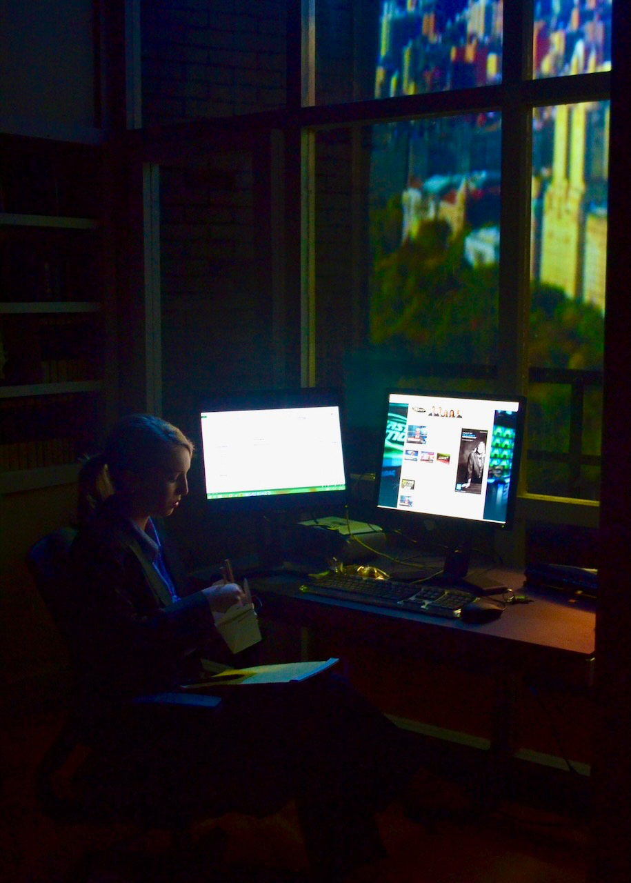 Production image from Rich Girl emphasizing openness, scale, and emotional distance, scenic design by Brandon PT Davis.