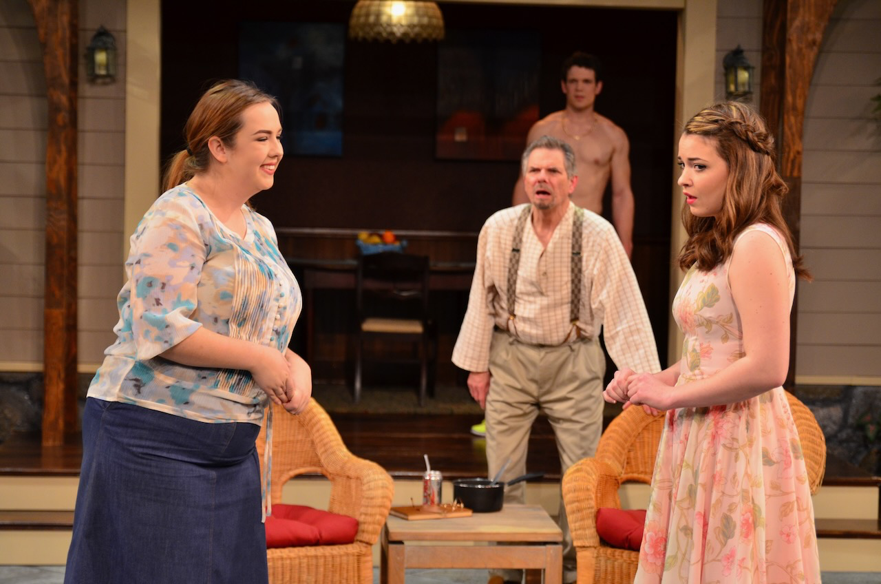 Final production image from Vanya and Sonia and Masha and Spike showing the full domestic scenic world, scenic design by Brandon PT Davis.