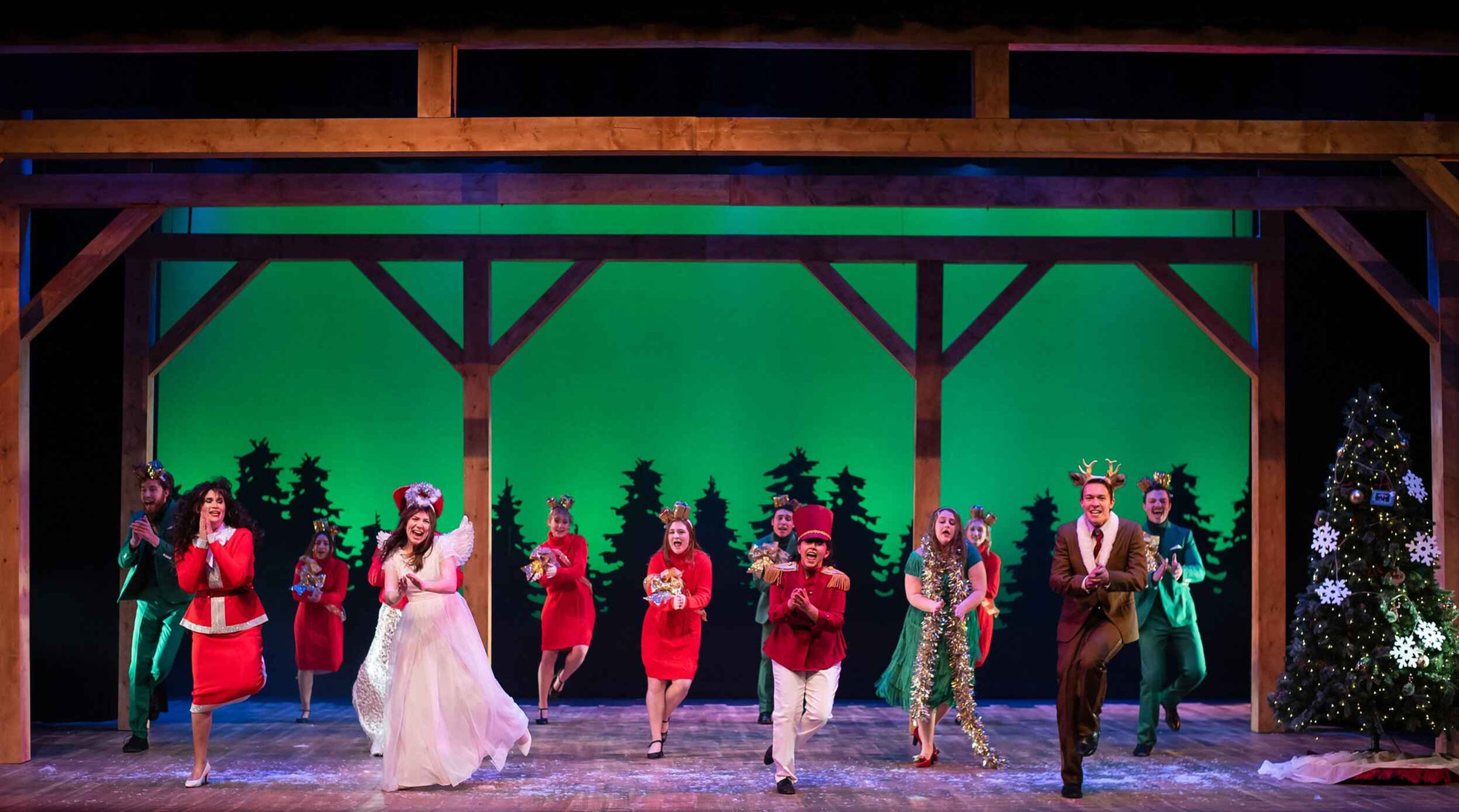 Final production image from A Smalltowne Christmas showing the complete holiday world, scenic design by Brandon PT Davis.