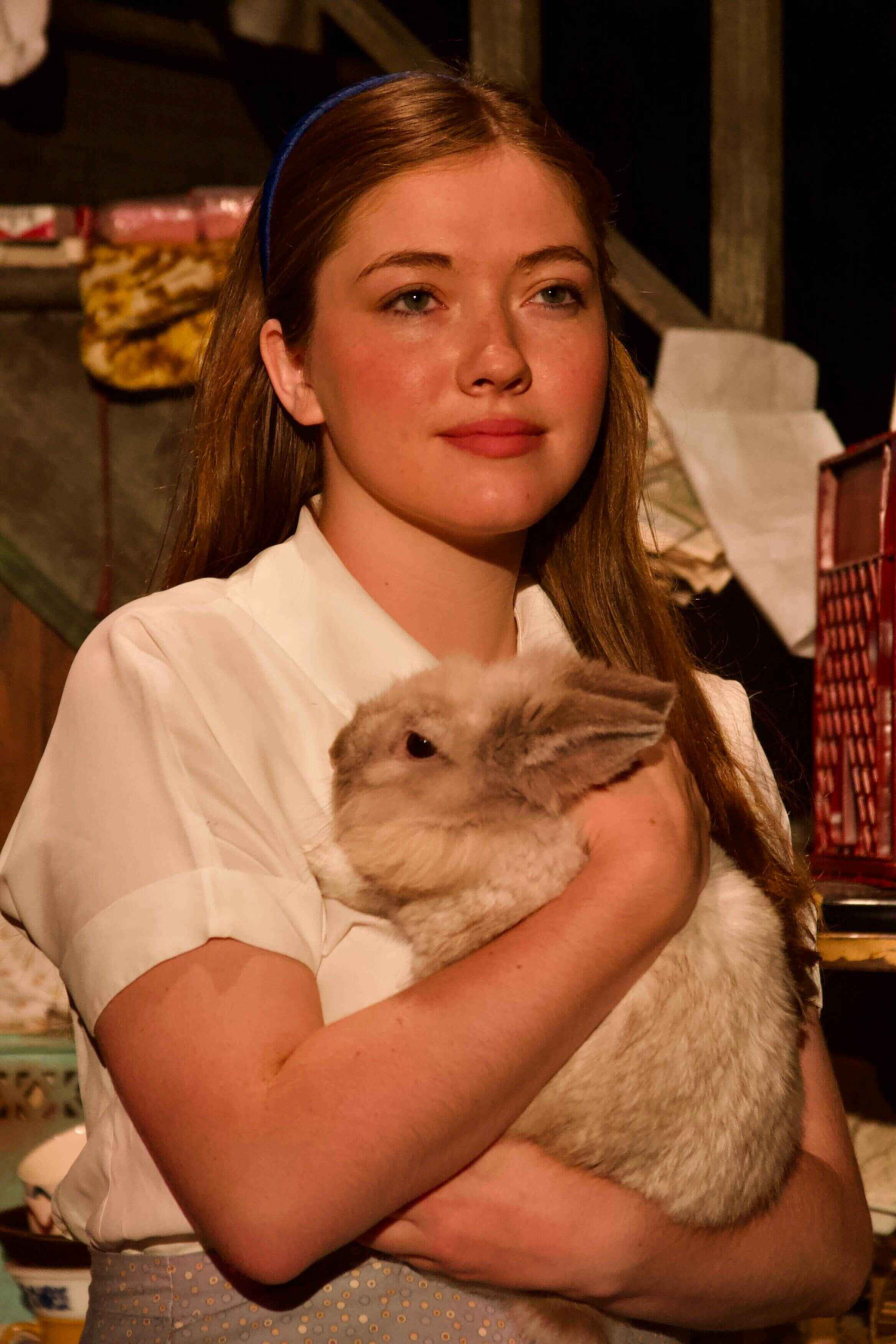 Production image from The Effect of Gamma Rays on Man-in-the-Moon Marigolds highlighting faded wallpaper and emotional erosion, scenic design by Brandon PT Davis.