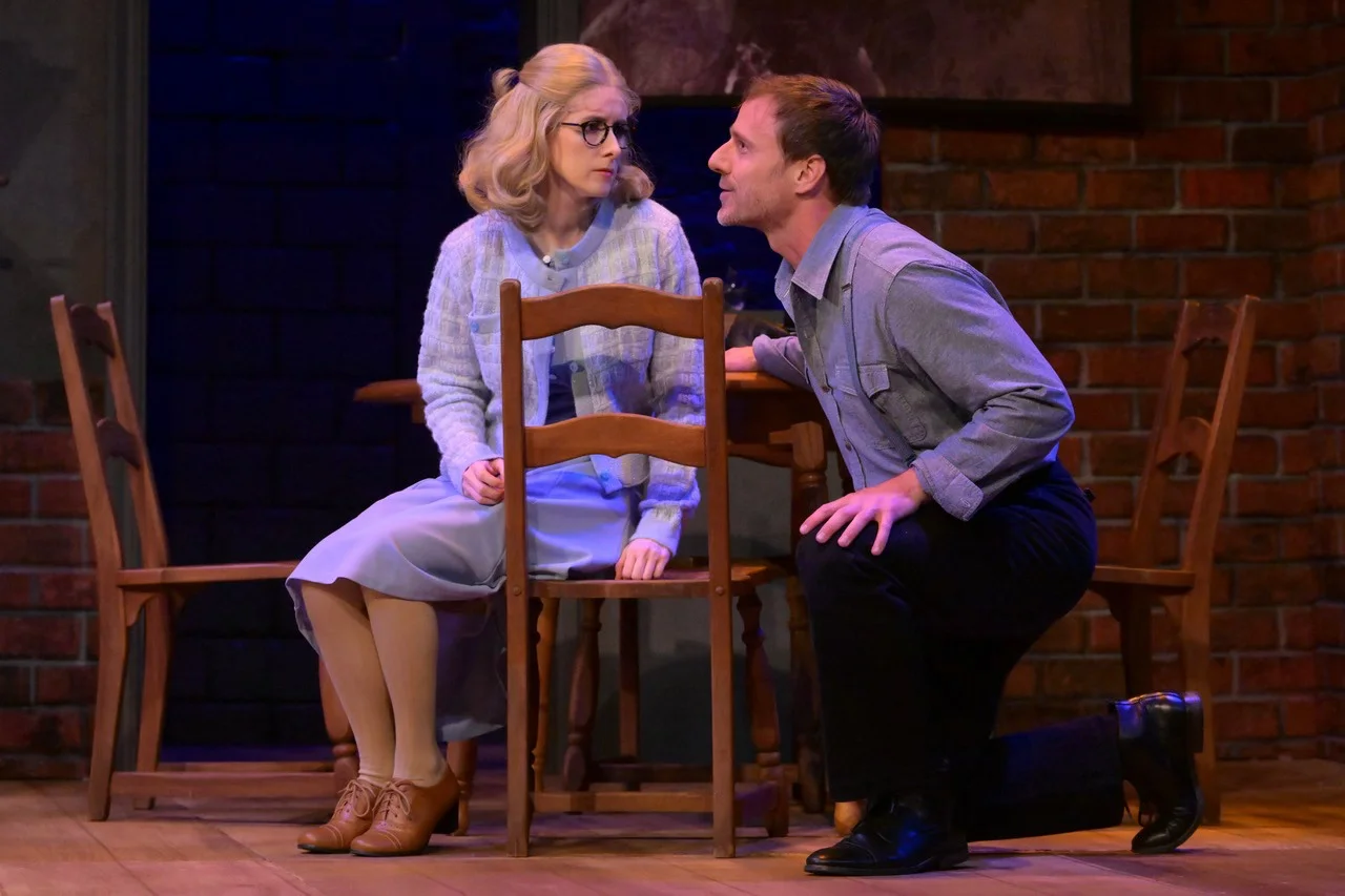 Production photo from The Glass Menagerie at Maples Repertory Theatre, showing the memory-play apartment, scenic design by Brandon PT Davis.