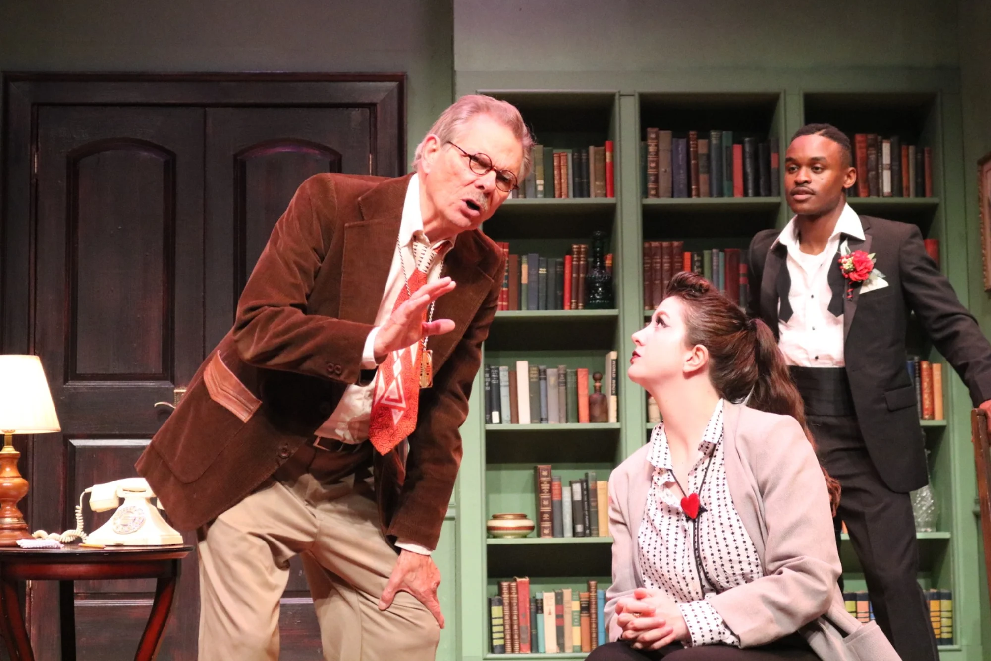 Stage image from Bell, Book, and Candle showing the domestic apartment world, scenic design by Brandon PT Davis.