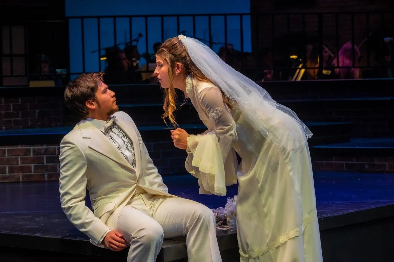 Production image from Company emphasizing the set's view of intimacy from the outside looking in, scenic design by Brandon PT Davis.