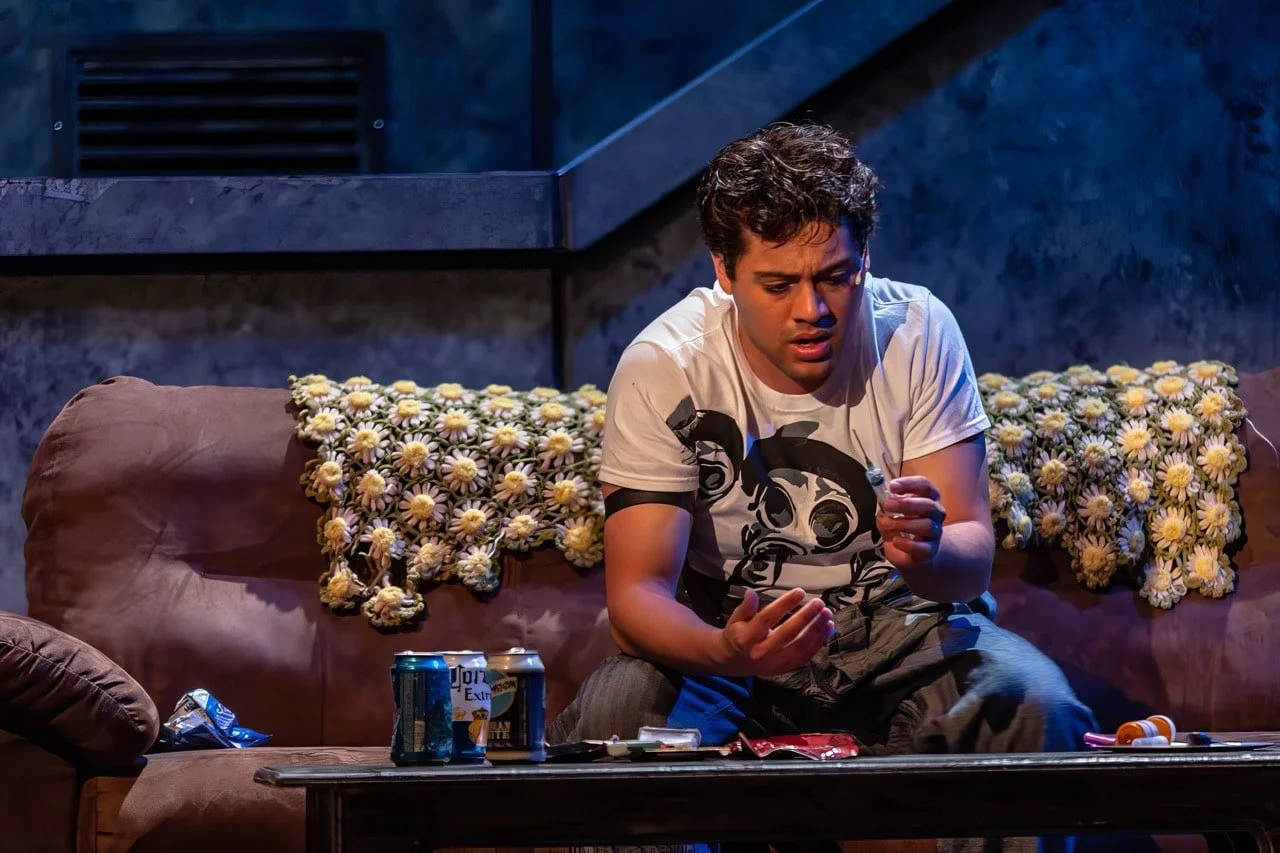 Production image from American Idiot showing the modular concrete environment and ensemble staging, scenic design by Brandon PT Davis.