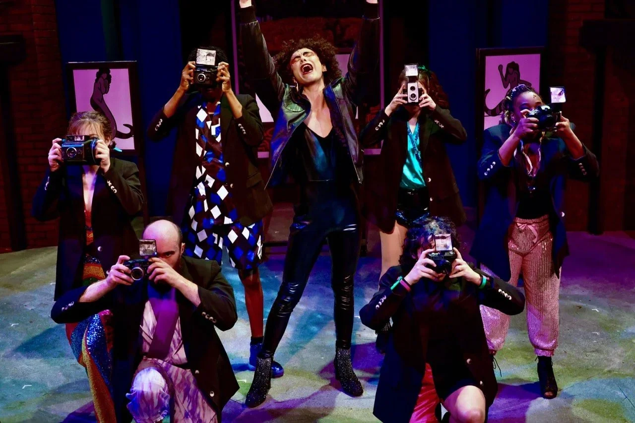 Head Over Heels performance image showing the set’s modular scene shifts, scenic design by Brandon PT Davis.