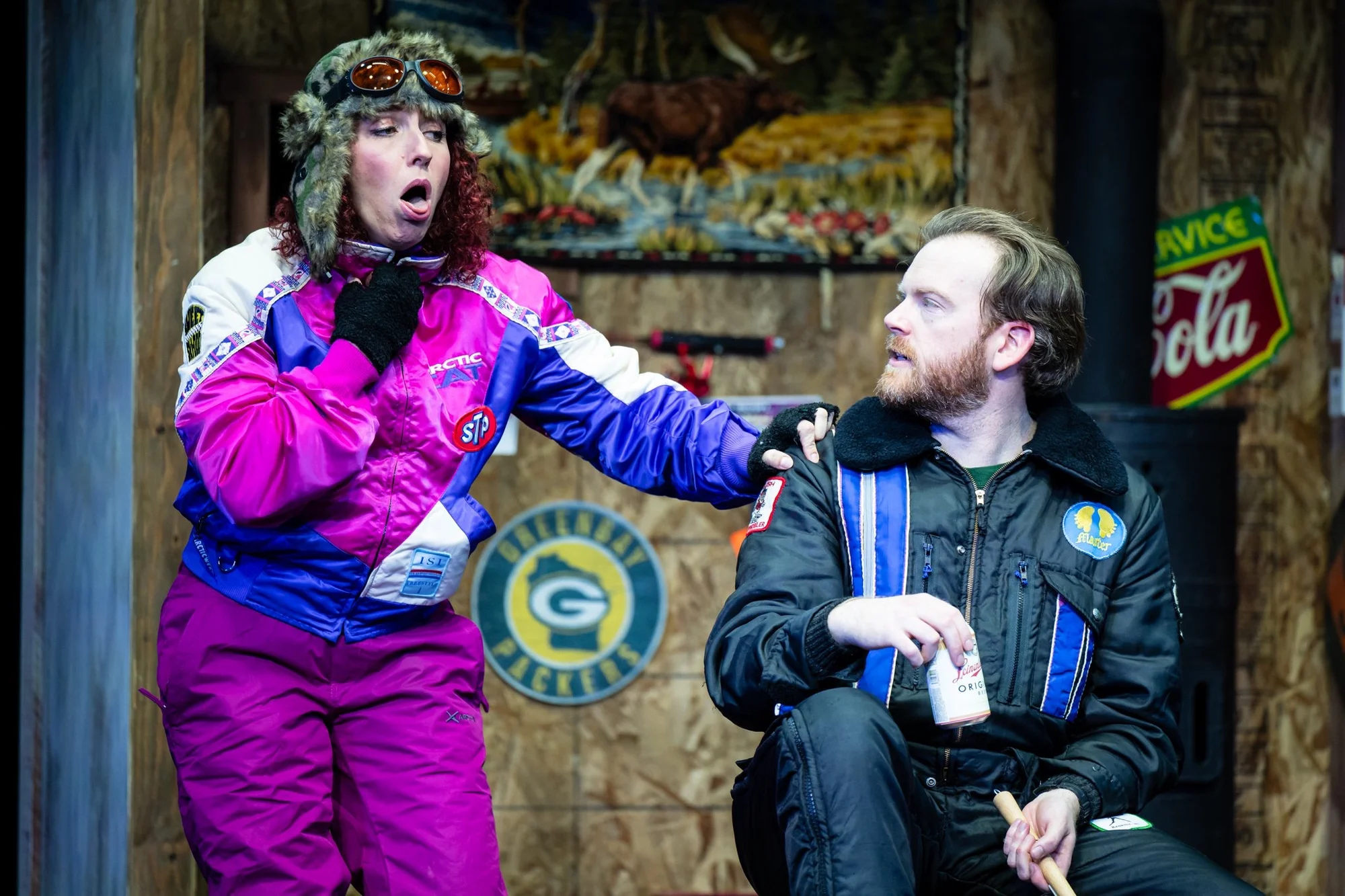 Audience perspective of the completed Guys on Ice set at The Great American Melodrama, scenic design by Brandon PT Davis.