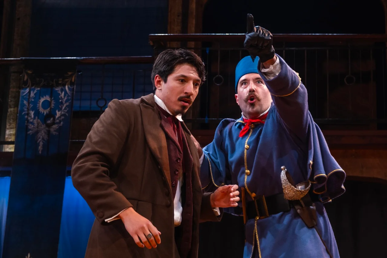 Stage picture from All's Well That Ends Well at New Swan Theatre Festival, scenic design by Brandon PT Davis.